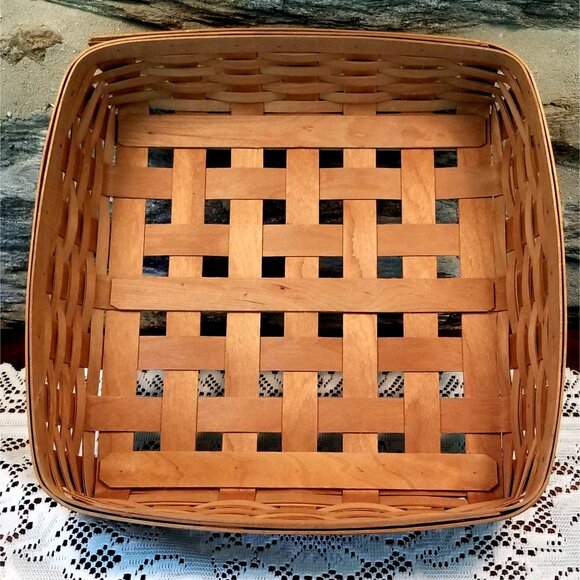 VTG Longaberger Stained Pie Basket, Lid with Mixed Berries and Kind Saying - Picture 6 of 11